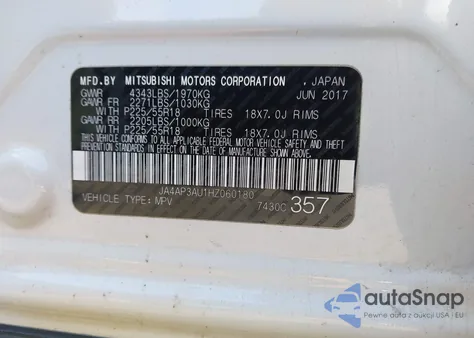 2017 Mitsubishi Outlander Sport 2.0 Es из США, поврежденный, VIN JA4AP3AU1HZ060180